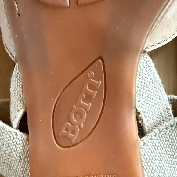 Born Coco Flats Brown Beige Leather Slingback Flats Shoes Womens Size 9 - Picture 7 of 10